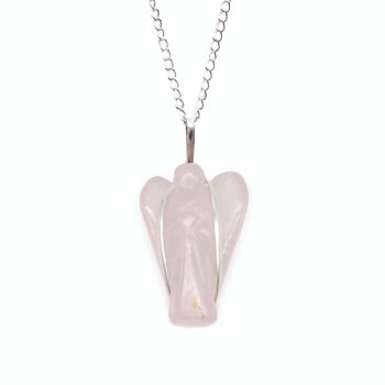 GPJ-17 - Pendentif ange gardien en pierres précieuses - Quartz rose - Vendu en 1x unité/s par extérieur 4