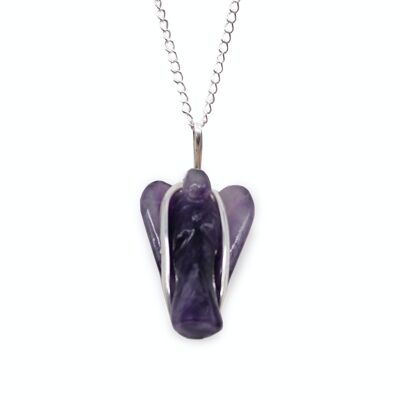 GPJ-18 - Gemstone Guardian Angel Pendant - Amethyst - Sold in 1x unit/s per outer