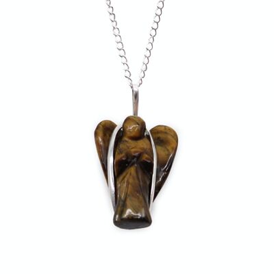 GPJ-19 - Gemstone Guardian Angel Pendant - Tiger Eye - Sold in 1x unit/s per outer