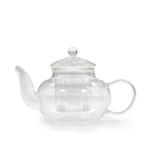 GTeaP-04 - Glass Infuser Teapot - Round Pearl - 400ml - Sold in 1x unit/s per outer