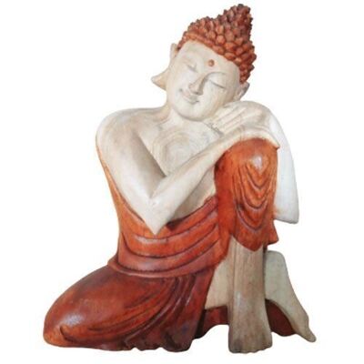HCBS-01 - Statua di Buddha intagliata a mano - 25 cm di pensiero - Venduto in 1x unità/i per esterno