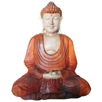 HCBS-04 - Statue de Bouddha sculptée à la main - 30 cm Main vers le bas - Vendu en 1x unité/s par extérieur 4