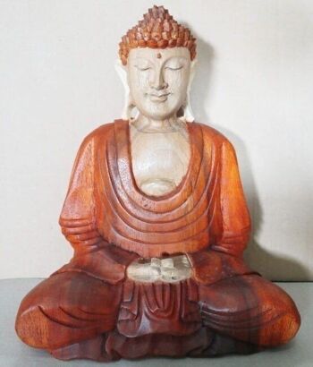 HCBS-04 - Statue de Bouddha sculptée à la main - 30 cm Main vers le bas - Vendu en 1x unité/s par extérieur 5