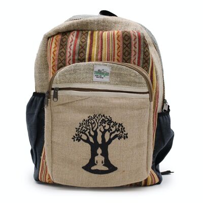 HempB-14 - Large Backpack - Bohdi Tree Design - Sold in 1x unit/s per outer