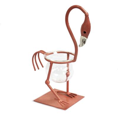 HHD-13 - Hydroponic Home Décor - Pink Metal Flamingo Des 1 - Sold in 1x unit/s per outer