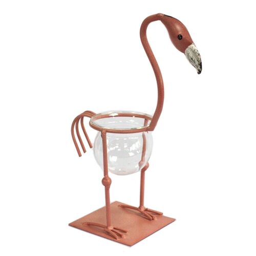 HHD-14 - Hydroponic Home Décor - Pink Metal Flamingo Des 2 - Sold in 1x unit/s per outer