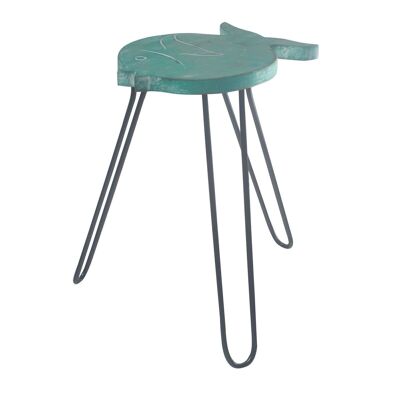 HPS-07 - Albasia Wood Fish Stand - Turquoise - Sold in 1x unit/s per outer