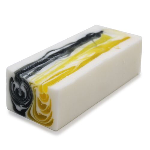 HSBS-21 - Handcrafted Soap Loaf 1.2kg - Day and Night - Yellow and Black - Sold in 1x unit/s per outer