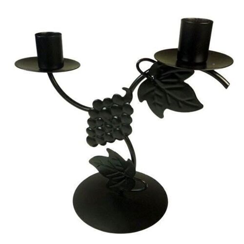IRM-34 - Twin Grape Design Candle Holder - Sold in 4x unit/s per outer