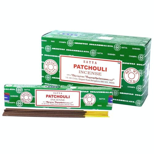 iSatya-07 - Satya Incense 15gm - Patchouli - Sold in 12x unit/s per outer