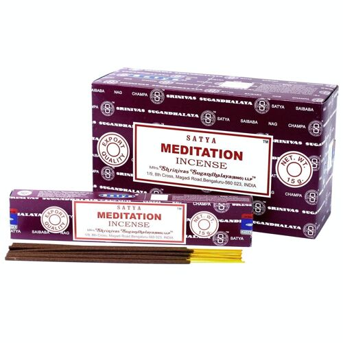 iSatya-08 - Satya Incense 15gm - Meditation - Sold in 12x unit/s per outer