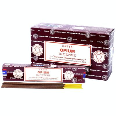 iSatya-15 - Satya Incense 15gm - Opium - Venduto in unità 12x per esterno