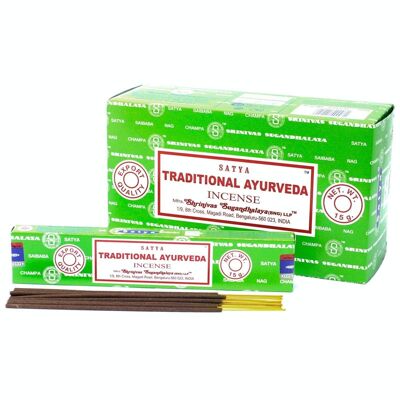 iSatya-20 – Satya Räucherstäbchen 15 g – Tr.Ayurveda – Verkauft in 12 Einheiten pro Hülle