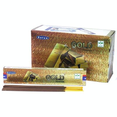 iSatya-24 – Satya-Räucherstäbchen 15 g – Gold – Verkauft in 12 Einheiten pro Hülle
