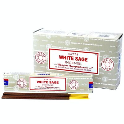 iSatya-25 - Satya Incense 15gm - White Sage - Sold in 12x unit/s per outer