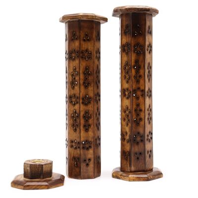 ISH-172M - Mango Wood Hexagonal Tower - Sold in 2x unit/s per outer