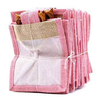 JCGB-10 - Sac cadeau en pur jute et coton - One Jar Rose - Vendu en 10x unité/s par extérieur 5