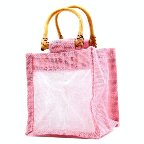 JCGB-13 - Pure Jute and Cotton Window Gift Bag - One Jar Rose - Sold in 10x unit/s per outer
