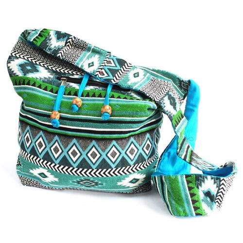 JNS-07 - Jacquard Bag - Teal Student Bag - Sold in 1x unit/s per outer