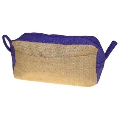 JuteTB-04 - Trousse de toilette en jute - Naturel et lavande - Vendu en 6x unité/s par extérieur