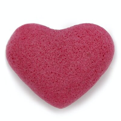 Kong-04 - Konjac Heart Sponge - Rose - Sold in 6x unit/s per outer