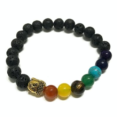 LavaSB-02 - Lavastein-Armband - Buddha-Chakra - Verkauft in 4x Einheit/en pro Außenhülle