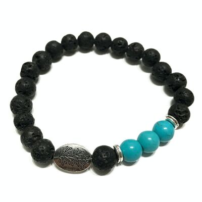 LavaSB-07 - Lava Stone Bracelet - Leaf Turquoise - Sold in 4x unit/s per outer