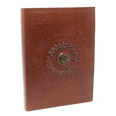 LBN-13 - Leather Tigereye Notebook (7x5") - Sold in 1x unit/s per outer