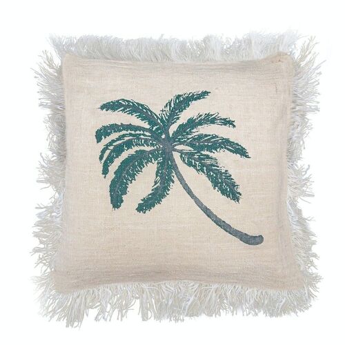 LinC-04 - Linen Cushion Cover 45x45cm Palm Tree with Fringe - Sold in 4x unit/s per outer