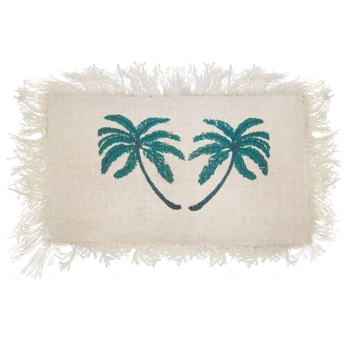 LinC-06 - Linen Cushion Cover 30x50cm Palm Tree with Fringe - Sold in 4x unit/s per outer