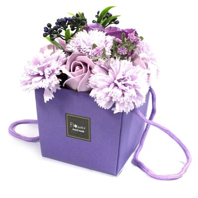 LSF-03 - Bouquet di fiori di sapone - Rosa lavanda e garofano - Venduto in 1x unità per esterno