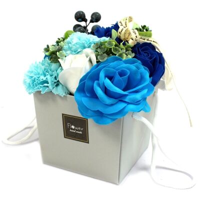 LSF-05 - Bouquet di fiori di sapone - Matrimonio blu - Venduto in 1x unità per esterno