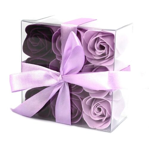 LSF-09 - Set of 9 Soap Flower - Lavender Roses - Sold in 3x unit/s per outer