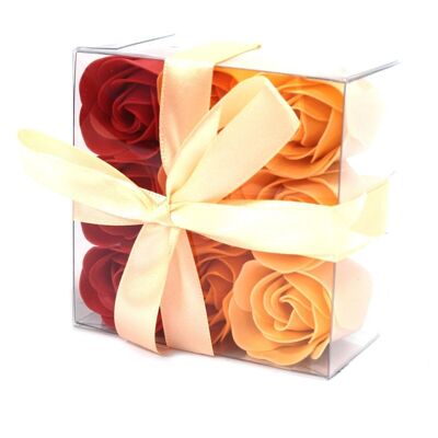 LSF-12 - Set of 9 Soap Flower Box - Peach Roses - Sold in 3x unit/s per outer
