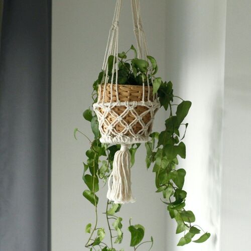 MacP-01 - Macrame Pot Holder - Single Small Pot - Sold in 1x unit/s per outer