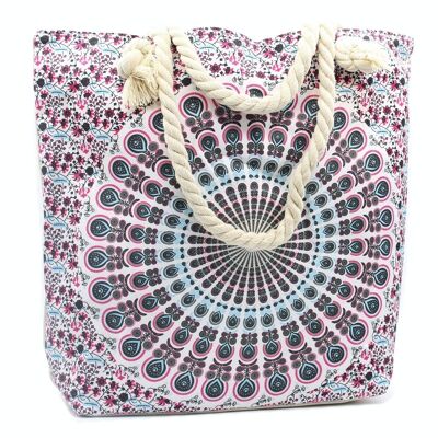 MAND-03 - Rope Handle Mandala Bag - Electric Blue - Sold in 1x unit/s per outer