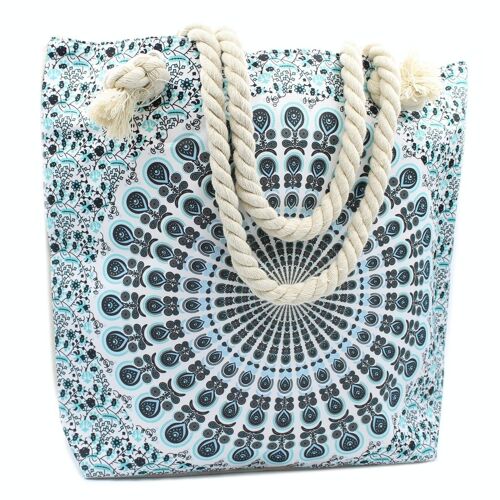 MAND-04 - Rope Handle Mandala Bag - Sky Blue - Sold in 1x unit/s per outer