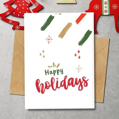 Handmade Eco Friendly | Plantable Seed or Organic Material Paper Christmas Cards - Sparkling Diamonds
