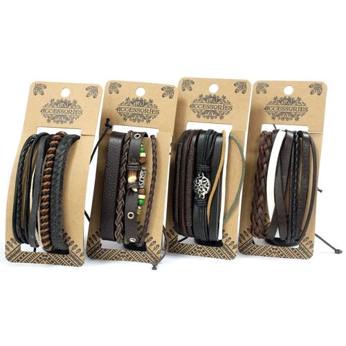 MBS-04 - Mens Bracelet Sets - Dark & Handsome (asst) - Sold in 8x unit/s per outer