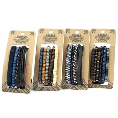 MBS-06 - Ensembles de bracelets pour hommes - Moody & Blue (asst) - Vendus en 8x unité/s par extérieur