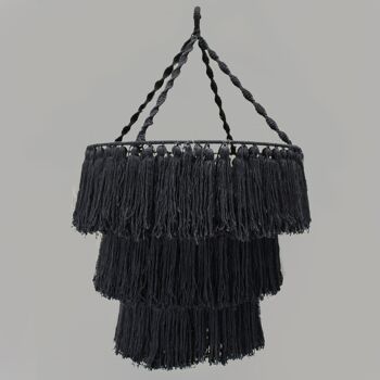 MChand-02 - Lustre en macramé doux - Noir - Vendu en 1x unité/s par extérieur 5