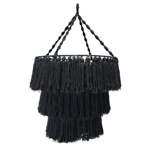 MChand-02 - Macrame Soft Chandelier - Black - Sold in 1x unit/s per outer