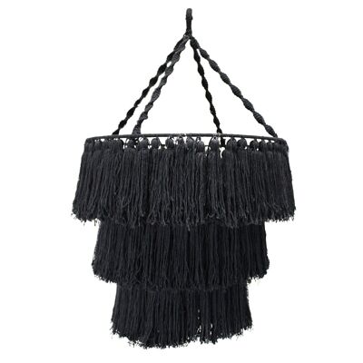 MChand-02 - Lampadario Macrame Soft - Nero - Venduto in 1x unità/i per esterno