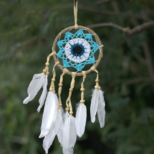 MDC-04 - Pastel Blue Macramé Dream Catcher 12cm (asst colours) - Sold in 6x unit/s per outer