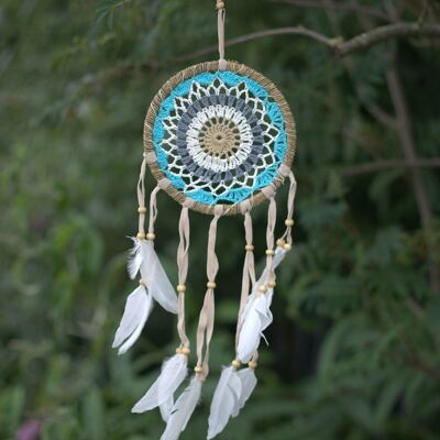 MDC-06 - Pastel Blue Macramé Dream Catcher 16cm (asst colours) - Sold in 6x unit/s per outer