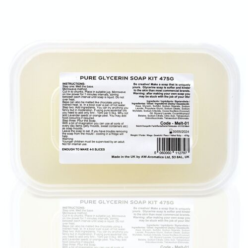 Melt-01 - Melt and Pour 475g Soap Kit - Sold in 6x unit/s per outer