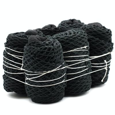 MeshB-03 - Netztasche aus reiner Baumwolle - Schwarz - Verkauft in 6x Einheit/en pro Außenhülle