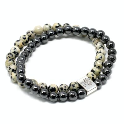 MGBS-05 - Magnetic Gemstone Bracelet - Dalmation Jasper - Sold in 3x unit/s per outer