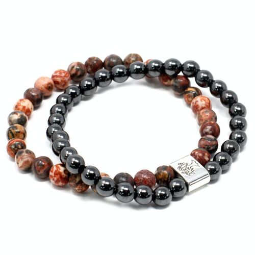 MGBS-06 - Magnetic Gemstone Bracelet - Leopard Skin - Sold in 3x unit/s per outer