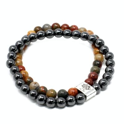 MGBS-09 - Magnetic Gemstone Bracelet - Picasso Jasper - Sold in 3x unit/s per outer